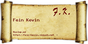 Fein Kevin névjegykártya